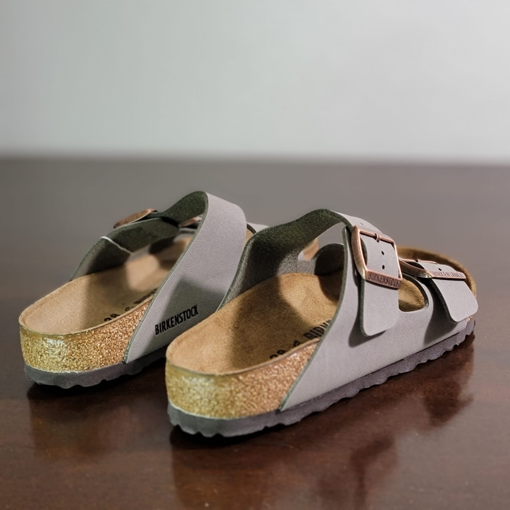 Birkenstock Arizona Women's Sandals Slides Shoes 38 US 7 7.5 Stone Suede Leather - Picture 4 of 12